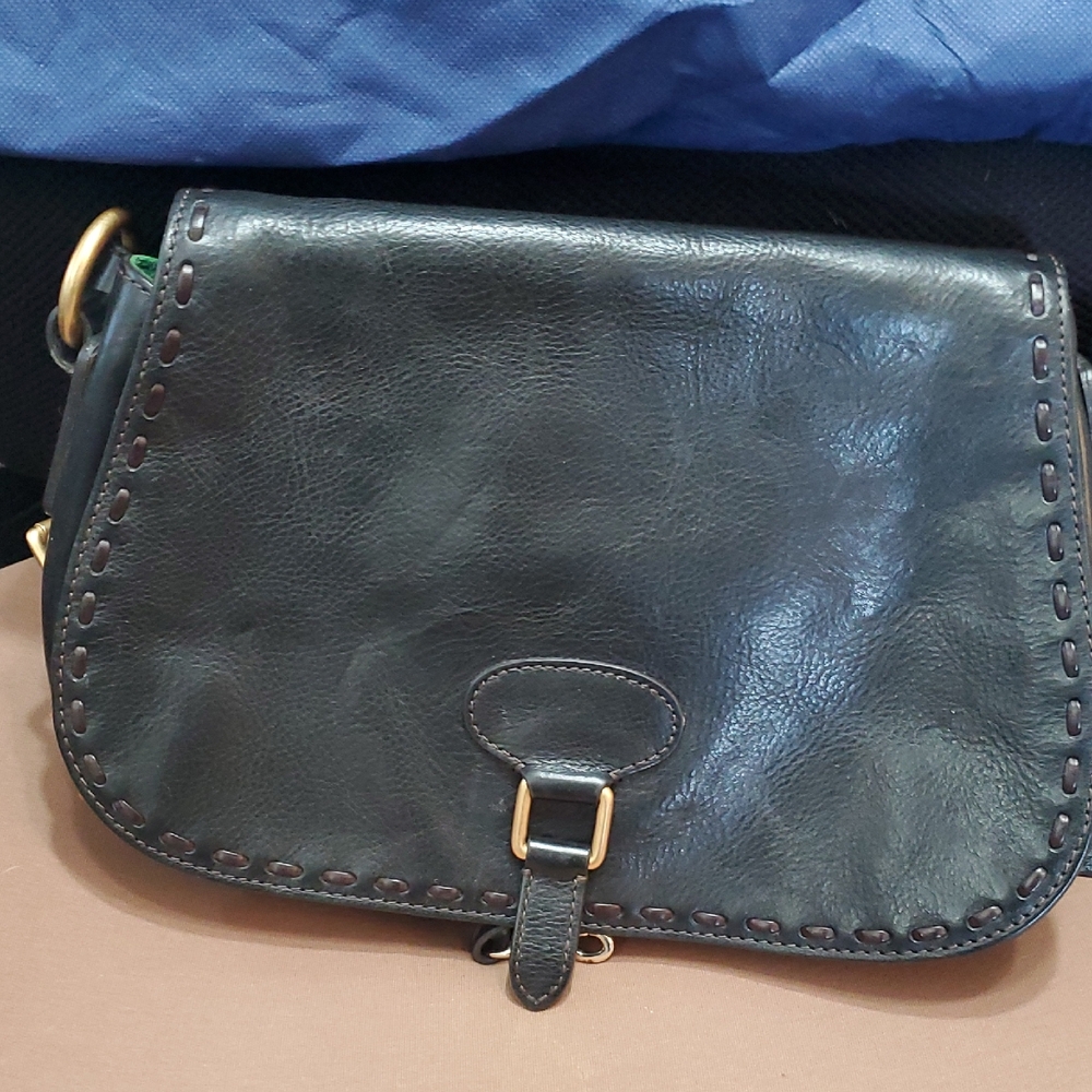 Dooney Vintage Florentine Whipstitch Saddle Bag